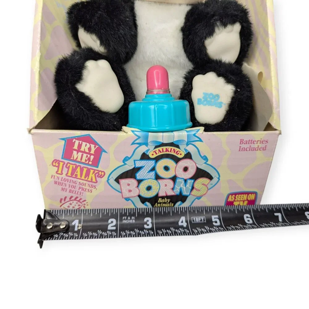 Vntg 1994 Zoo Borns by Ed Kaplan Associates Talking Panda Plush w/Original Box